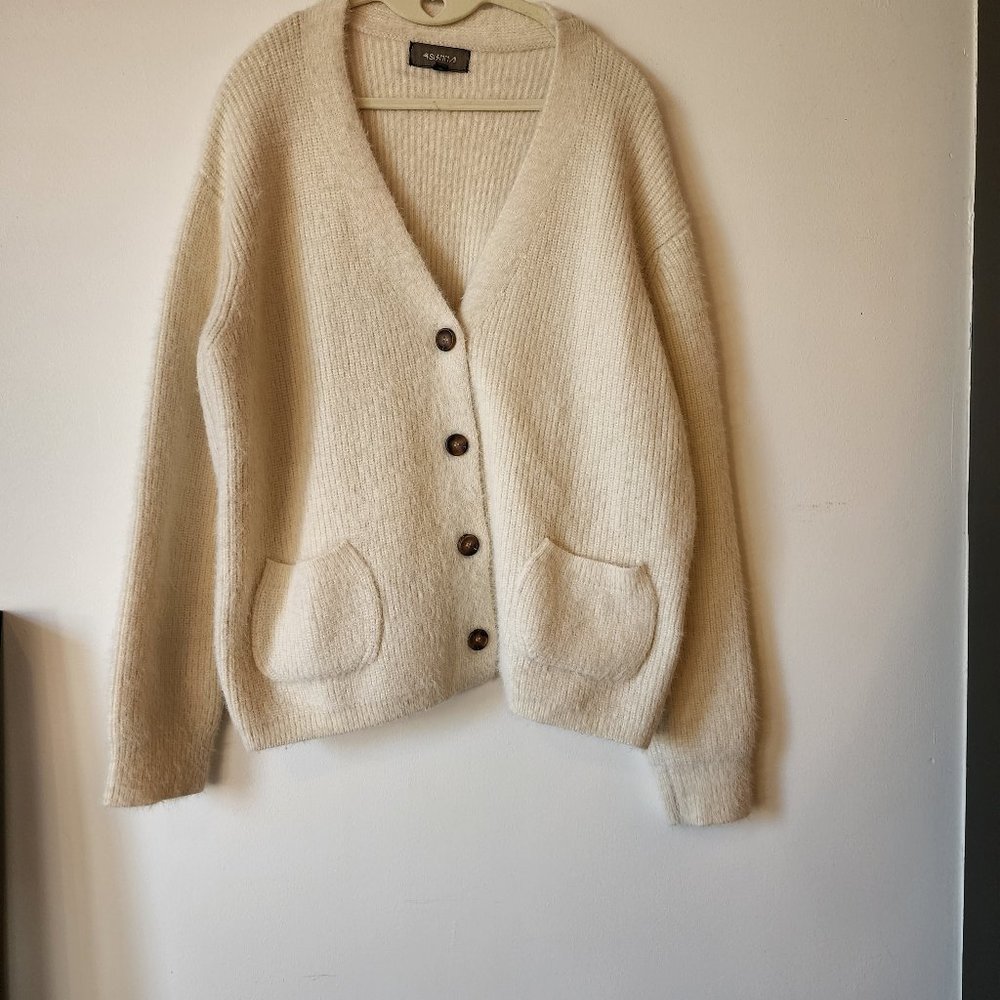 4SI3NNA Cream Kelsey Cardigan
